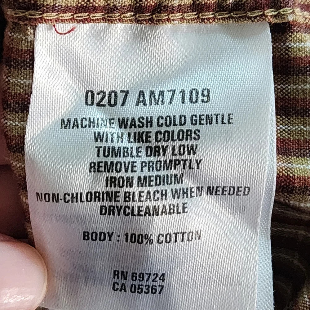 Columbia Button Down Shirt Men's XL Long Sleeve Brown Beige Plaid Cotton - Picture 9 of 11